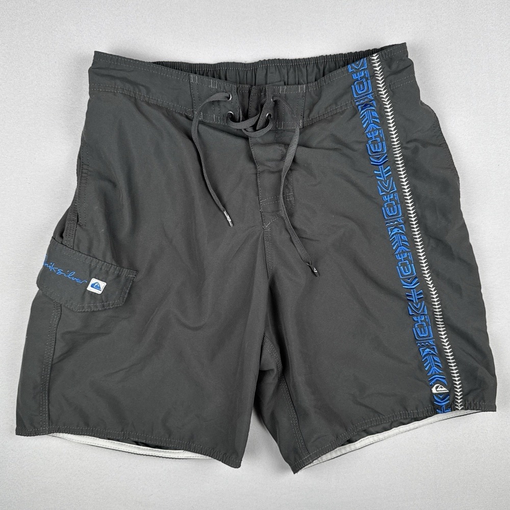 Quiksilver Waterman Board Shorts Black‎ Surf Swim Trunks Men's Medium